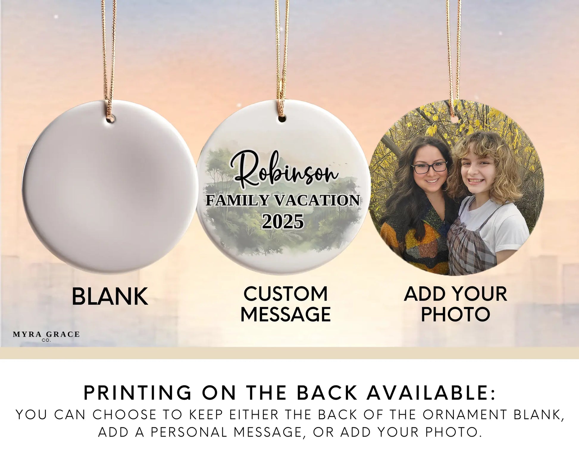 Custom Philippines ceramic photo ornament with personalized message – handmade Christmas bauble, gift souvenir, or vacation keepsake. Add your photo