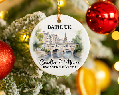 Bath UK Engagement Ornament Custom Gift Souvenir Bauble Present