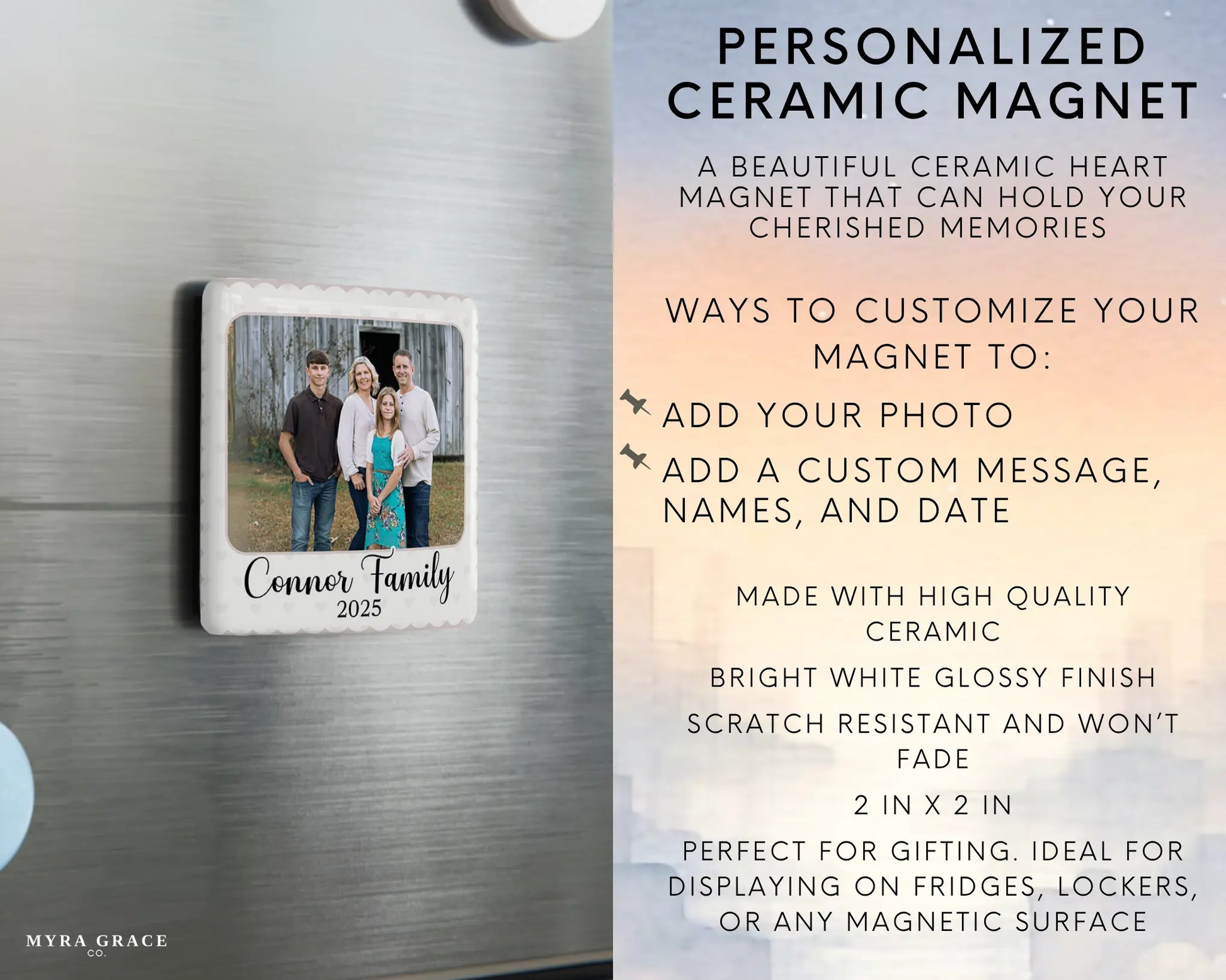 Family Magnet Custom Personalized Gift Souvenir Present. Infographic