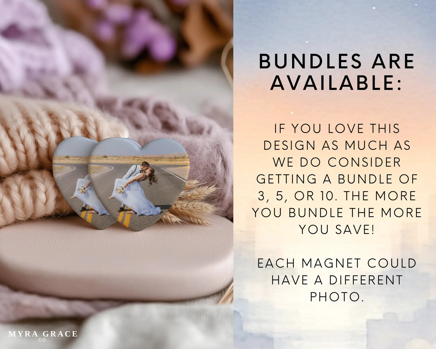 Custom Wedding Photo Magnet, Newlywed