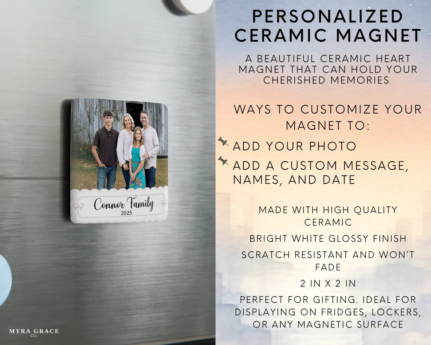 Family Magnet Custom Personalized Gift Souvenir Present. Infographic