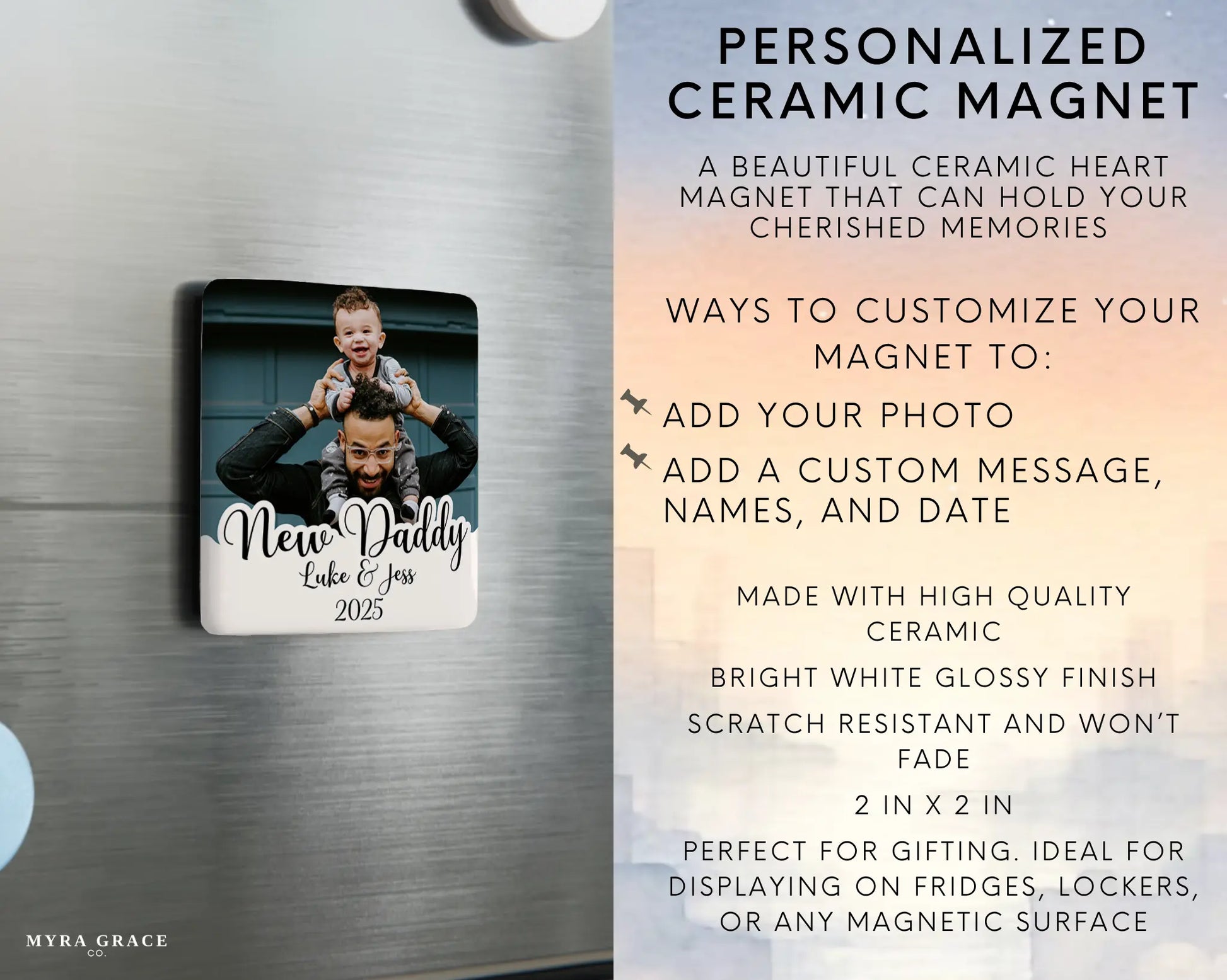 Dad Magnet Custom Personalized Gift Souvenir Present. Infographic