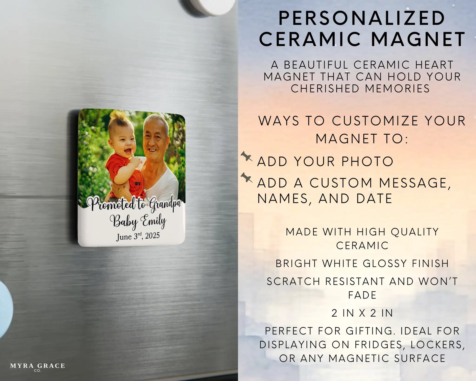 Grandpa Magnet Custom Personalized Gift Souvenir Present. Infographic