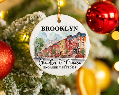 Brooklyn Engagement Ornament Custom Gift Souvenir Bauble Present