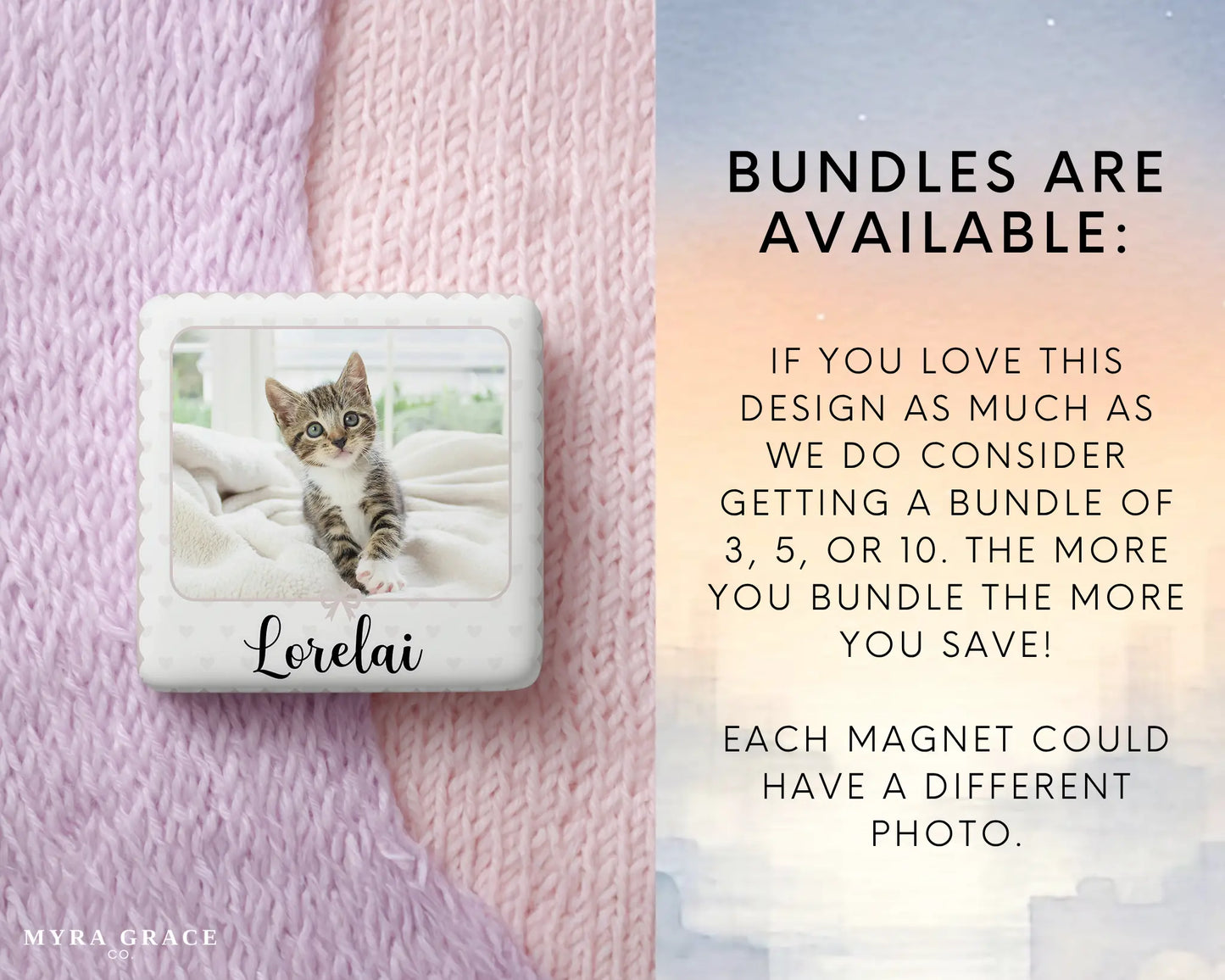 Cat Magnet Custom Personalized Gift Souvenir Present. Bundles are available