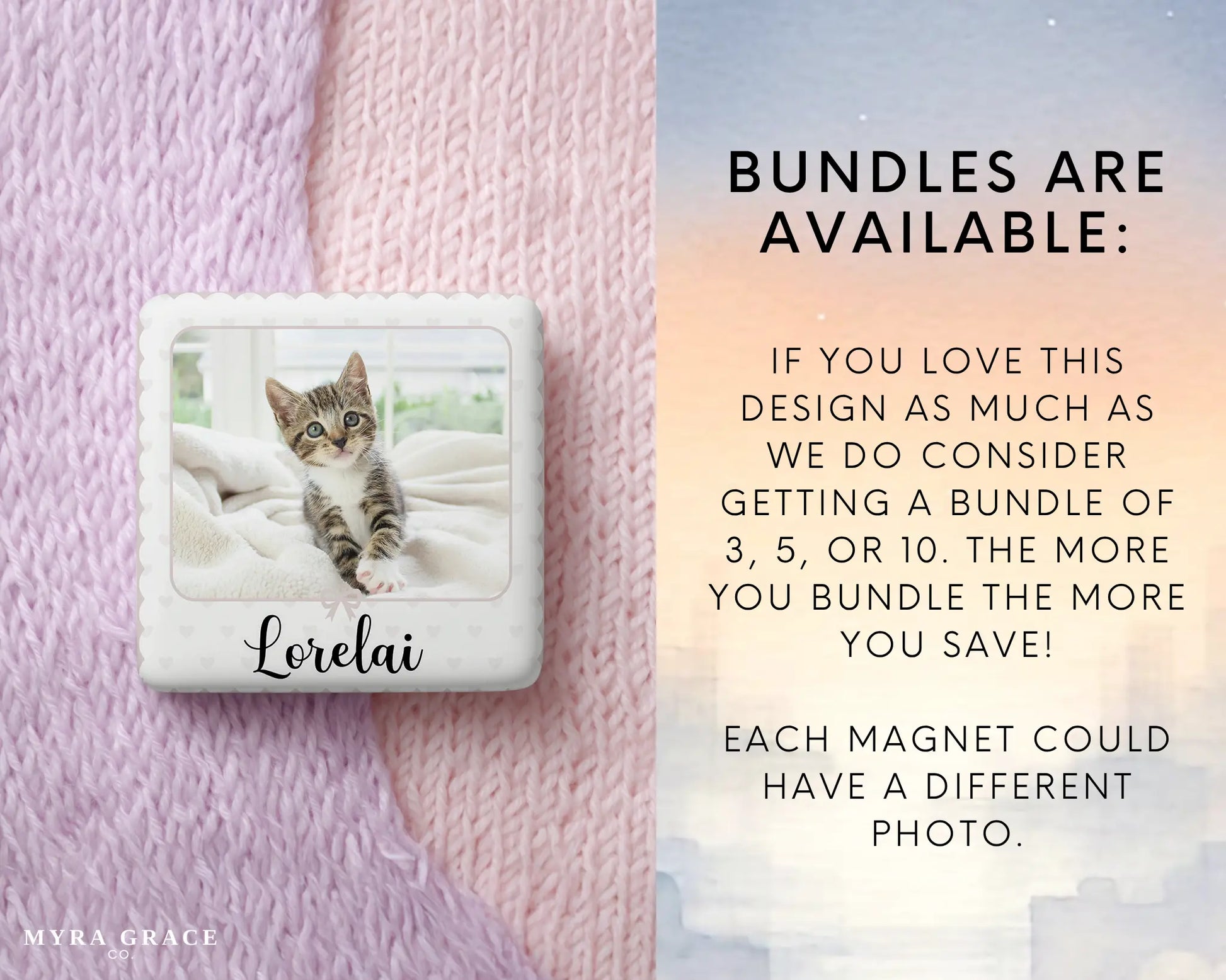 Cat Magnet Custom Personalized Gift Souvenir Present. Bundles are available