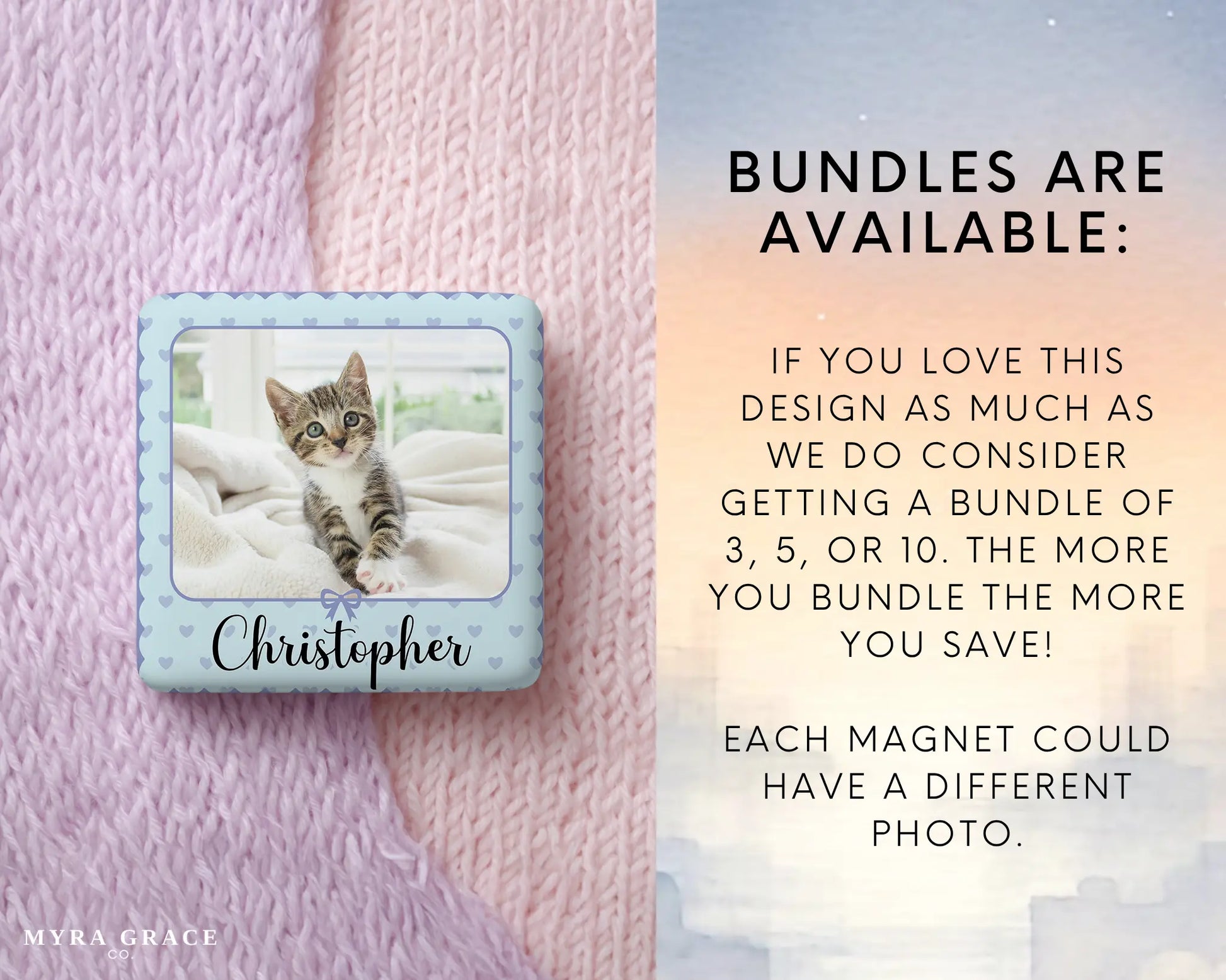Cat Magnet Custom Personalized Gift Souvenir Present. Bundles are available