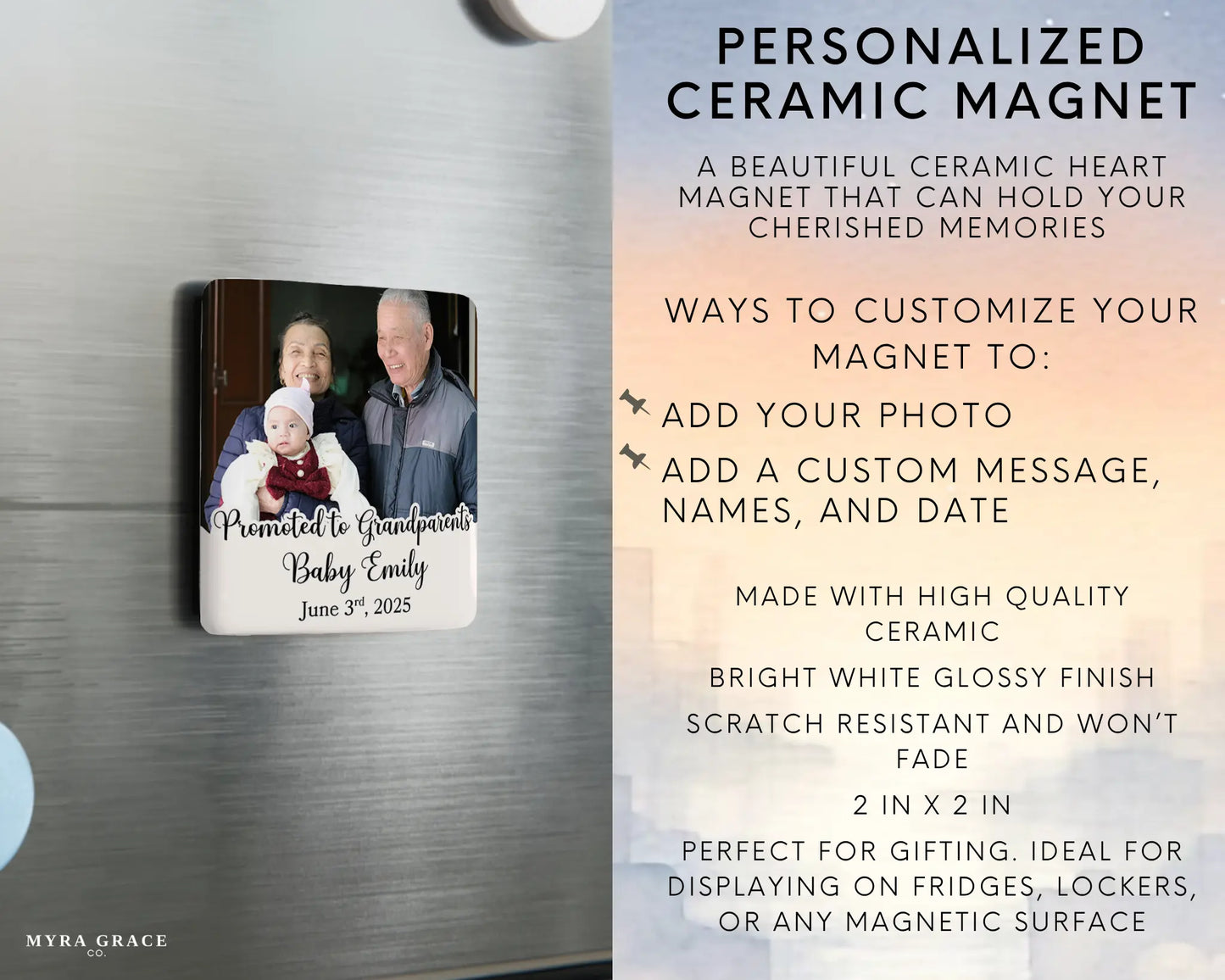 Grandparent Magnet Custom Personalized Gift Souvenir Present. Infographic