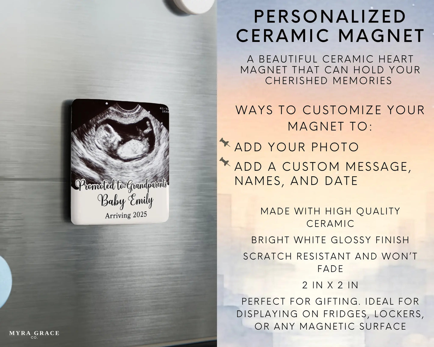 Grandparent Magnet Custom Personalized Gift Souvenir Present. Infographic