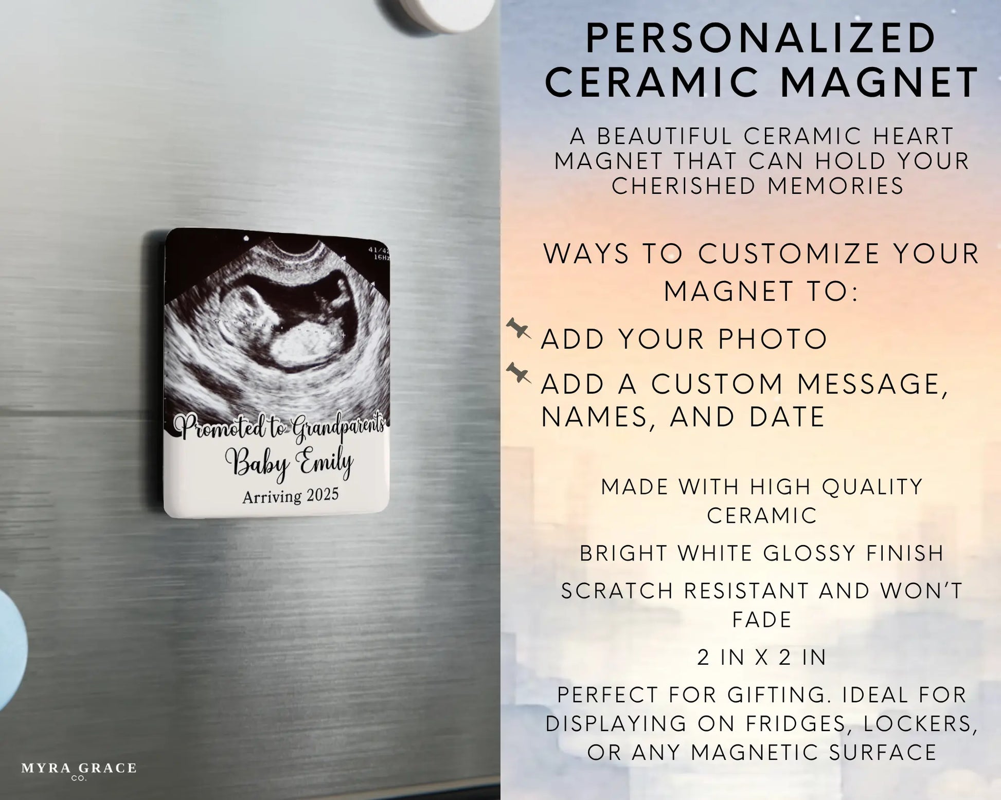 Grandparent Magnet Custom Personalized Gift Souvenir Present. Infographic