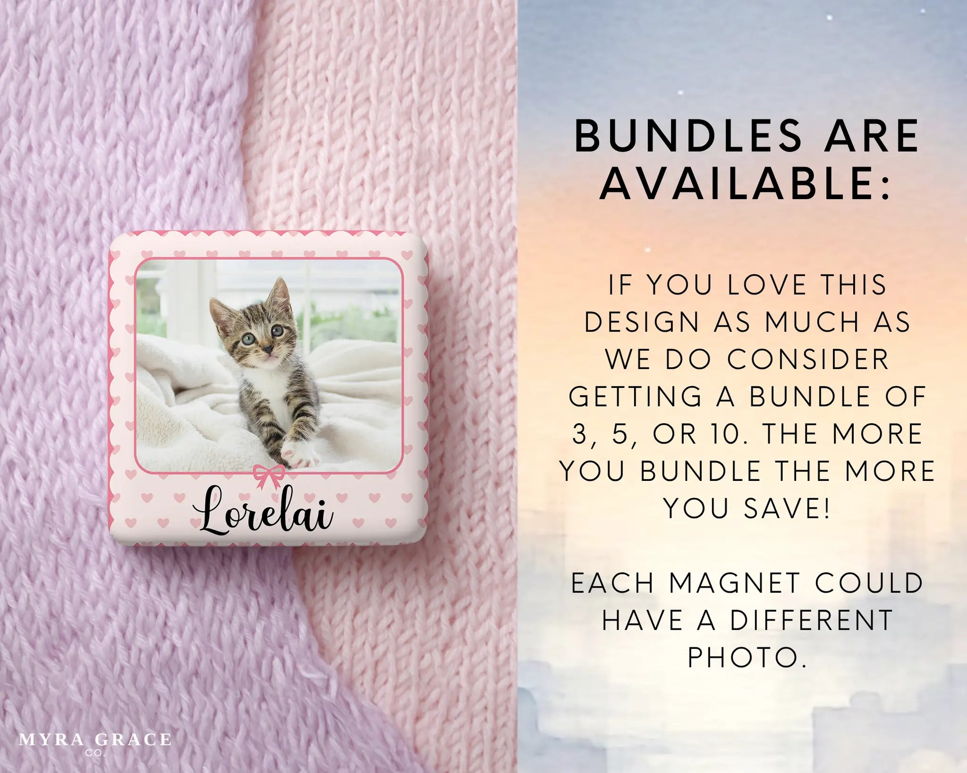Cat Magnet Custom Personalized Gift Souvenir Present. Bundles are available