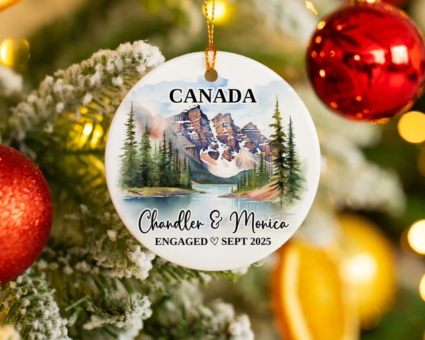 Canada Engagement Ornament Custom Gift Souvenir Bauble Present