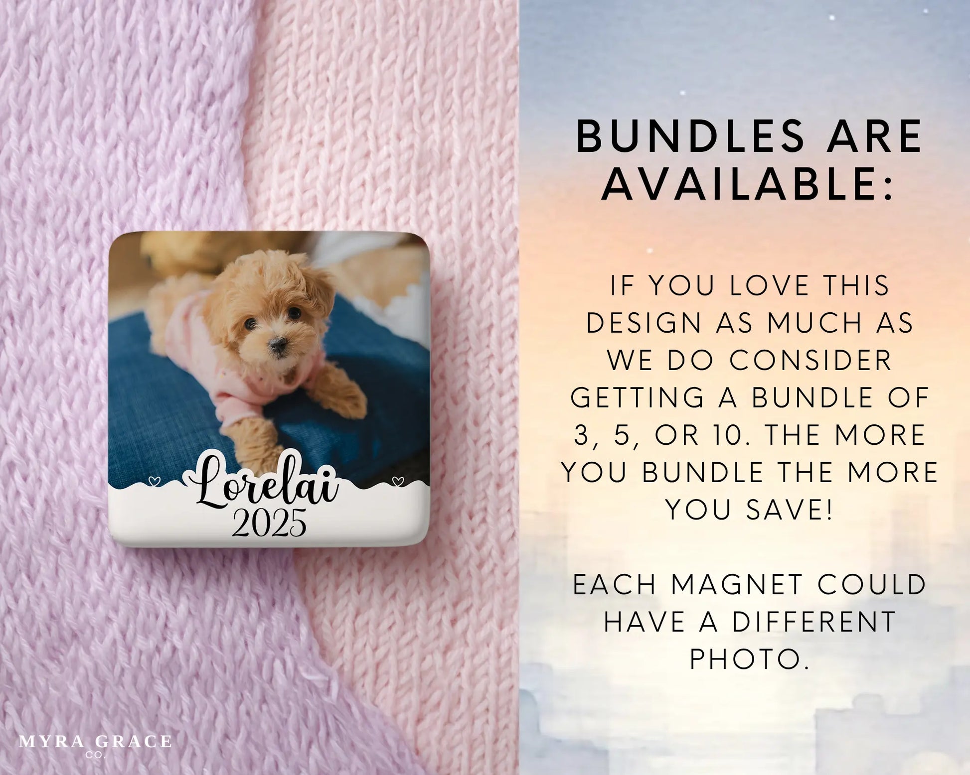 Puppy Magnet Custom Personalized Gift Souvenir Present. Bundles are available