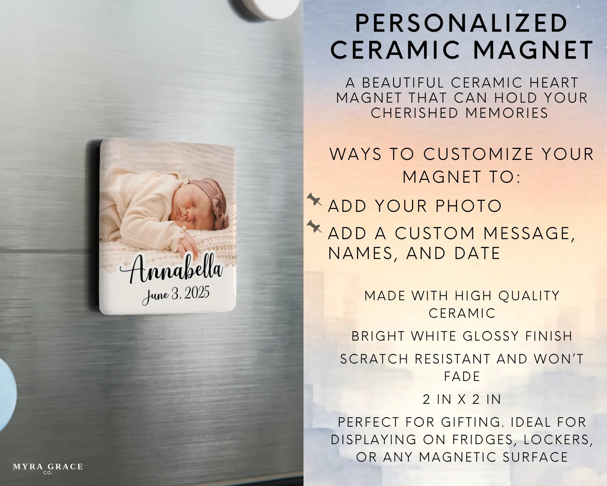 Baby Magnet Custom Personalized Gift Souvenir Present. Infographic