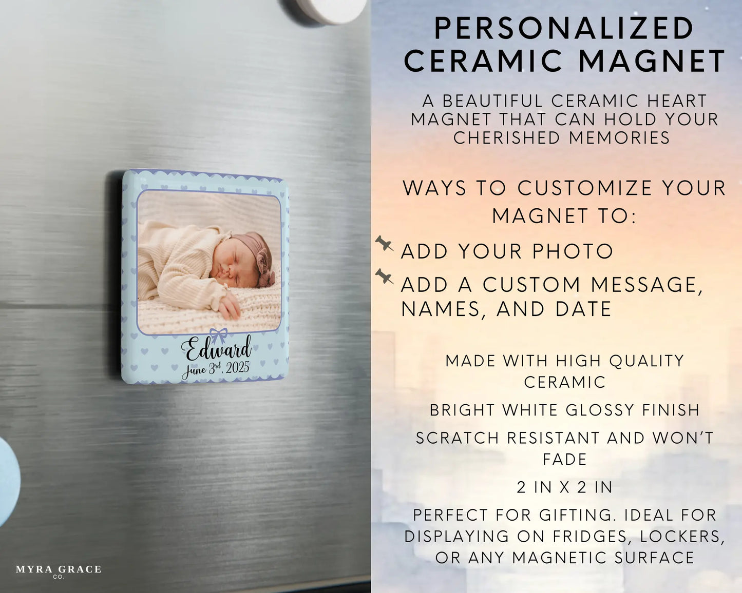 Baby Magnet Custom Personalized Gift Souvenir Present. Infographic
