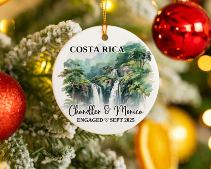 Costa Rica Engagement Ornament Custom Gift Souvenir Bauble Present