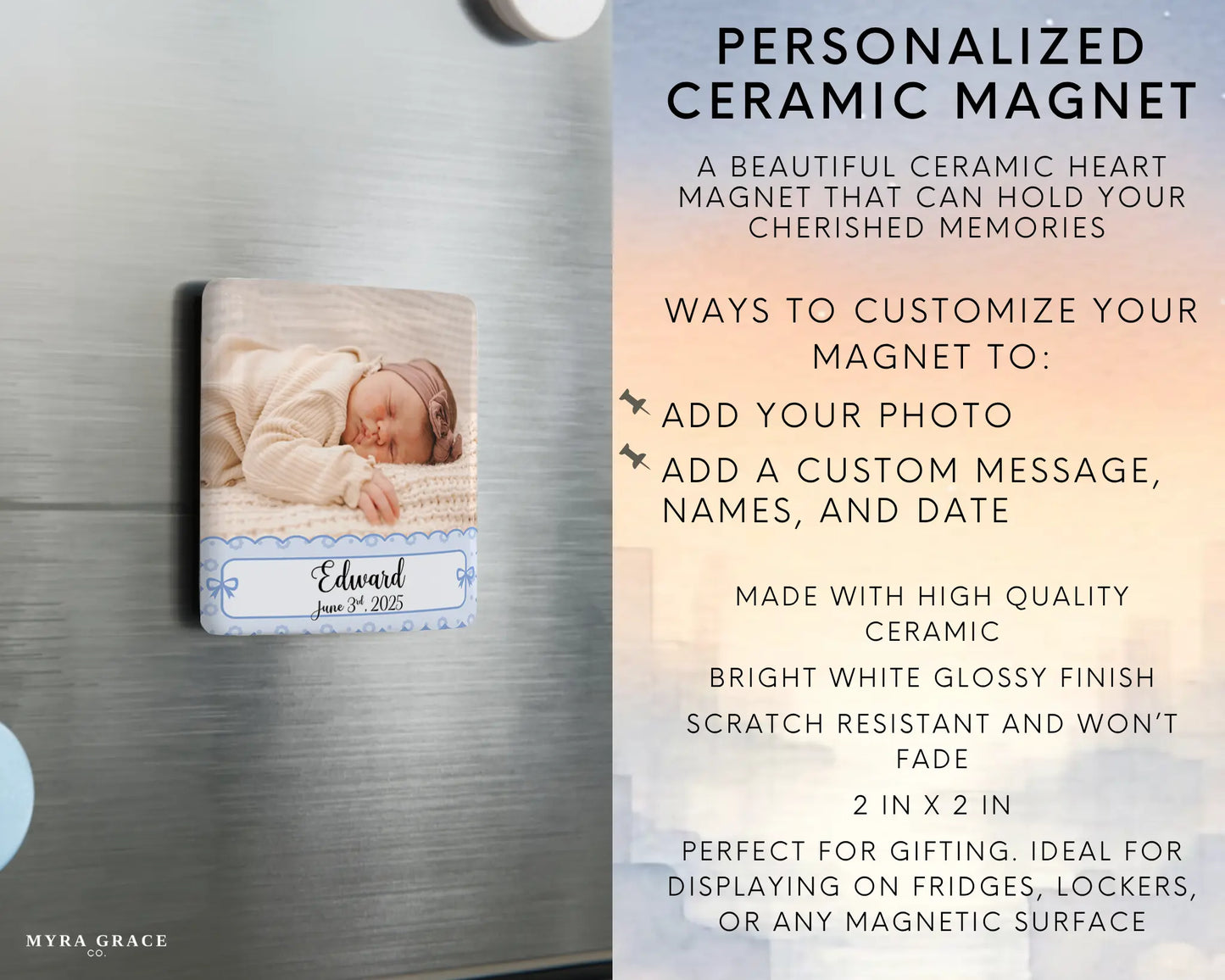 Baby Magnet Custom Personalized Gift Souvenir Present. Infographic