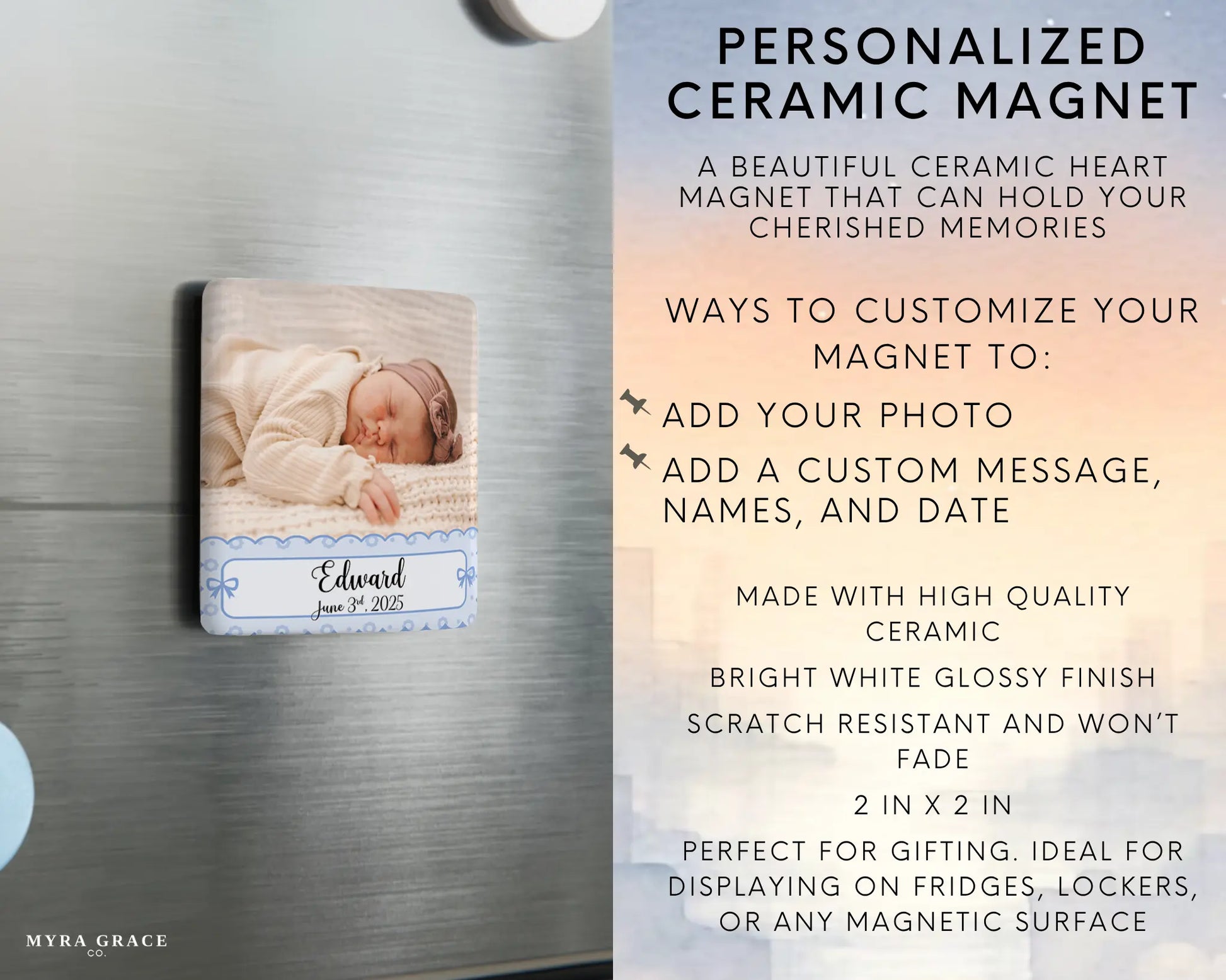 Baby Magnet Custom Personalized Gift Souvenir Present. Infographic