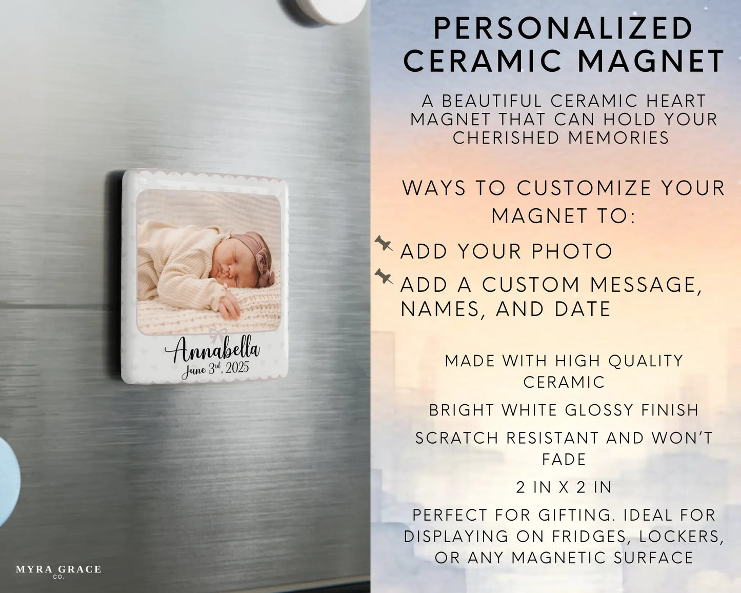 Baby Magnet Custom Personalized Gift Souvenir Present. Infographic