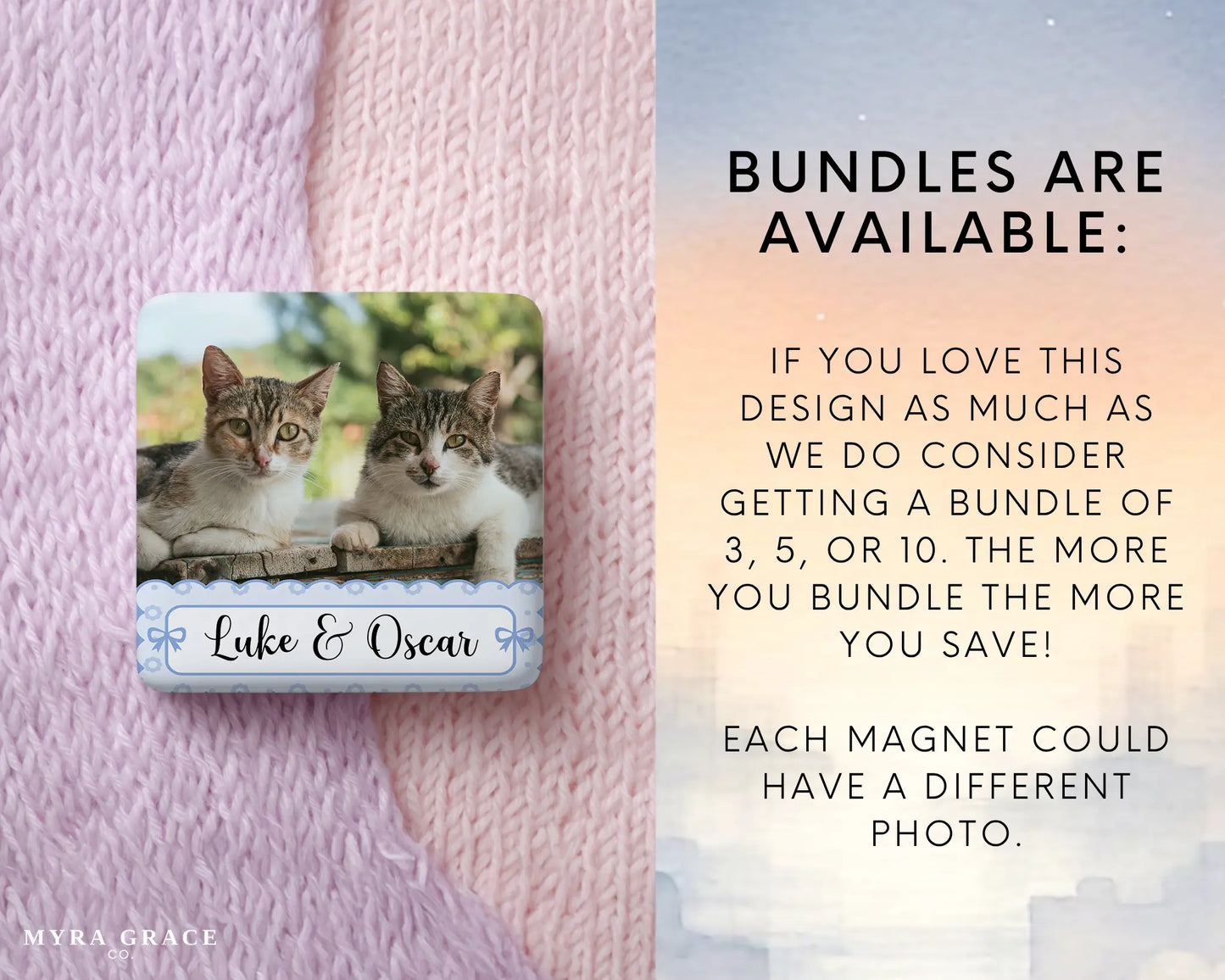 Cat Magnet Custom Personalized Gift Souvenir Present. Bundles are available