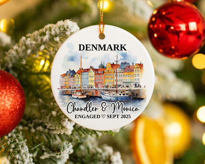 Denmark Engagement Ornament Custom Gift Souvenir Bauble Present