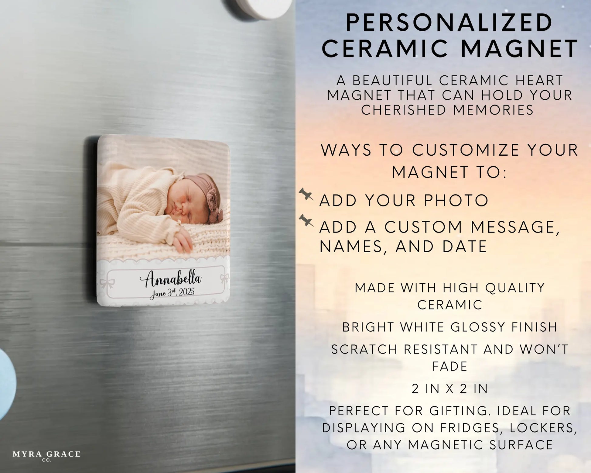 Baby Magnet Custom Personalized Gift Souvenir Present. Infographic