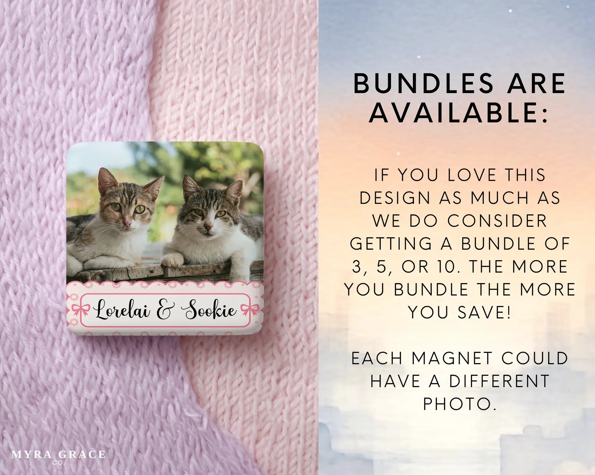 Cat Magnet Custom Personalized Gift Souvenir Present. Bundles are available