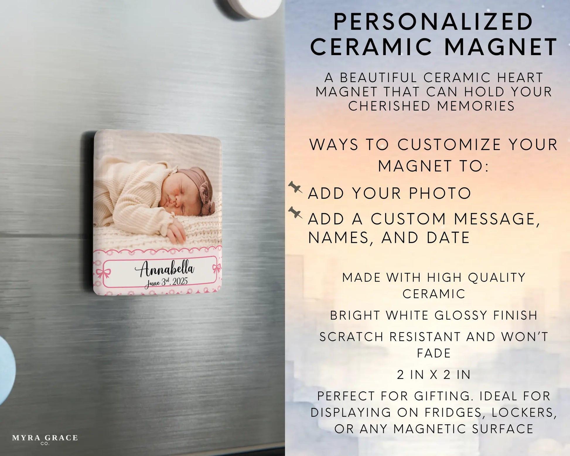Baby Magnet Custom Personalized Gift Souvenir Present. Infographic