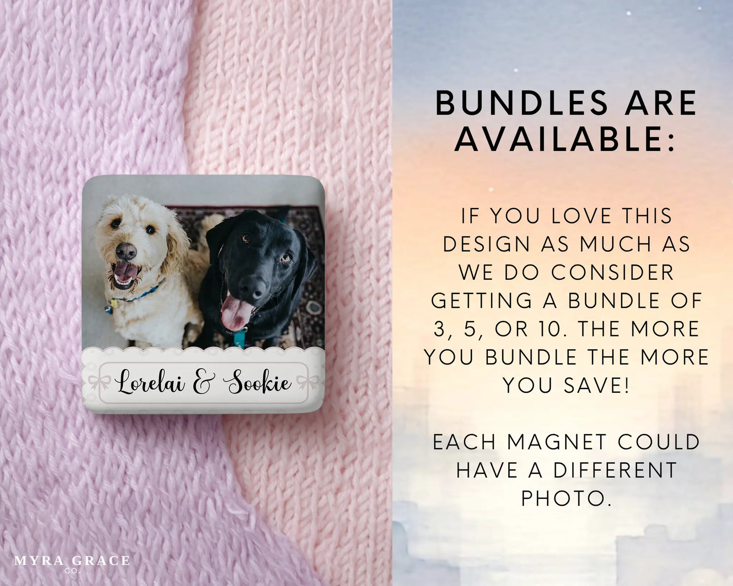 Dog Magnet Custom Personalized Gift Souvenir Present. Bundles are available