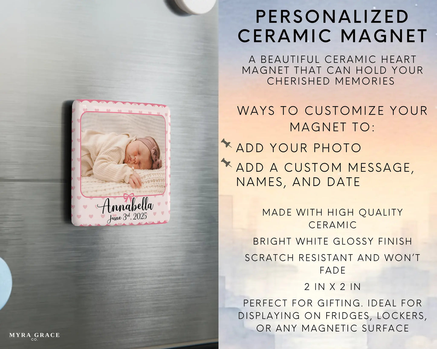 Baby Magnet Custom Personalized Gift Souvenir Present. Infographic