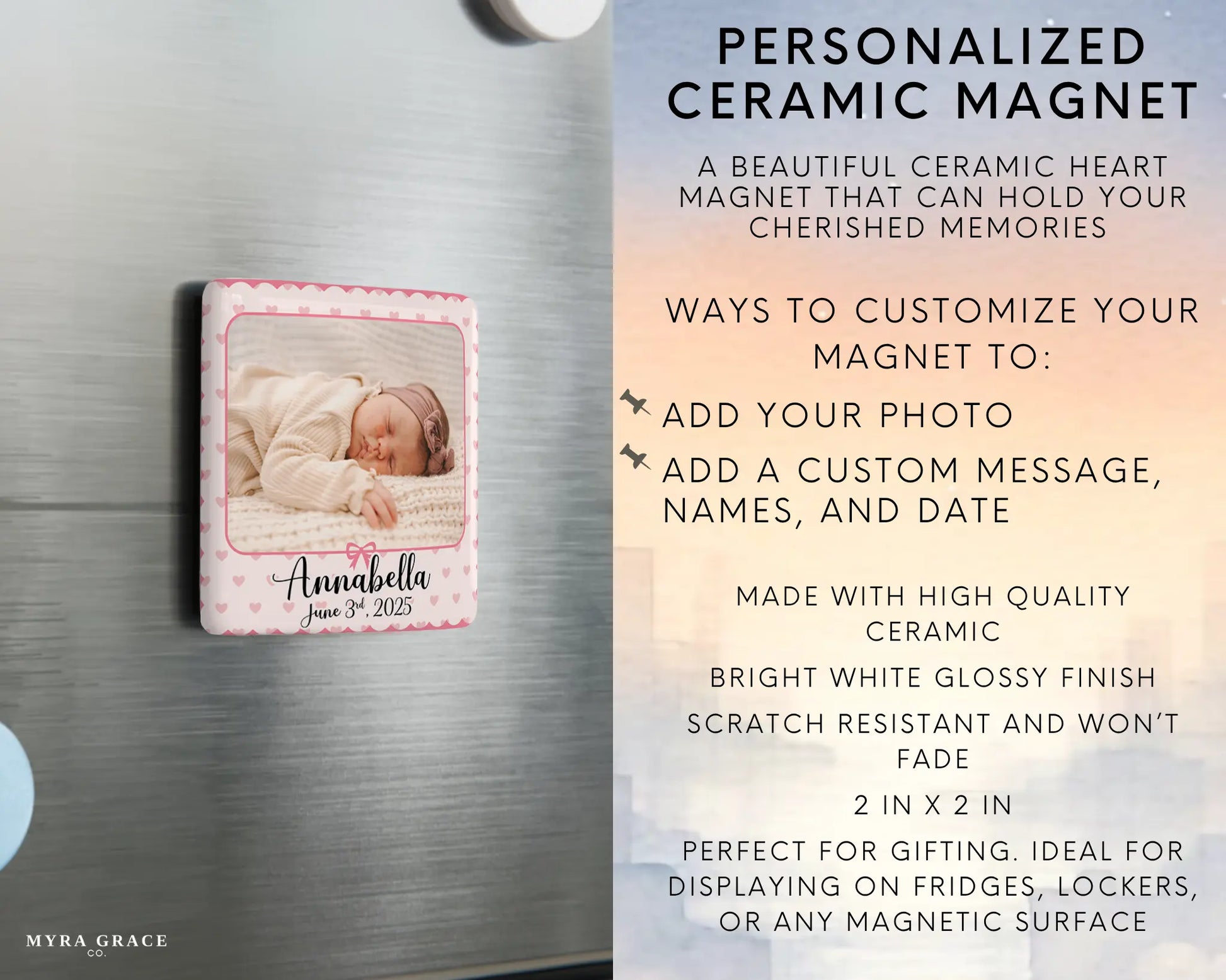 Baby Magnet Custom Personalized Gift Souvenir Present. Infographic