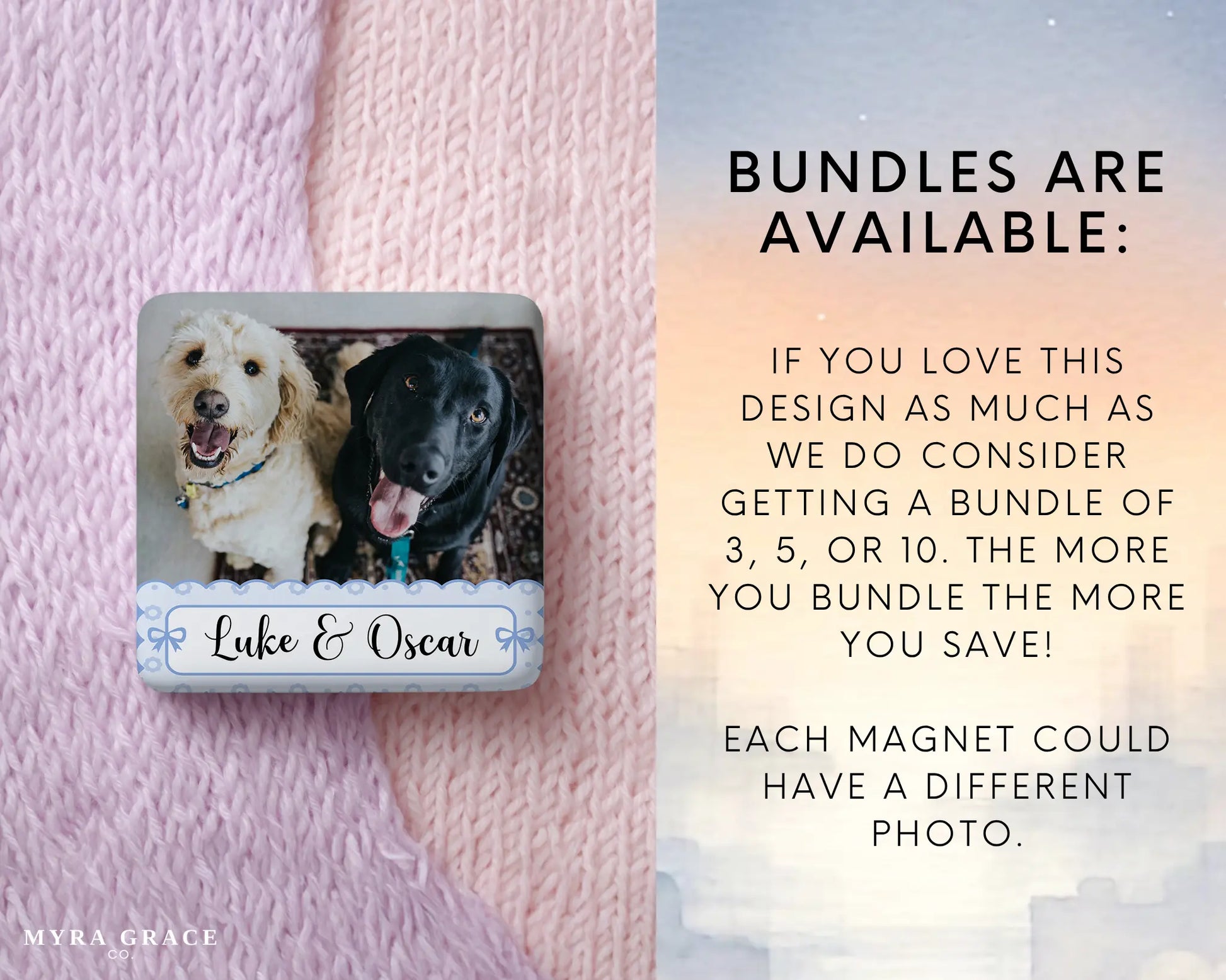 Dog Magnet Custom Personalized Gift Souvenir Present. Bundles are available