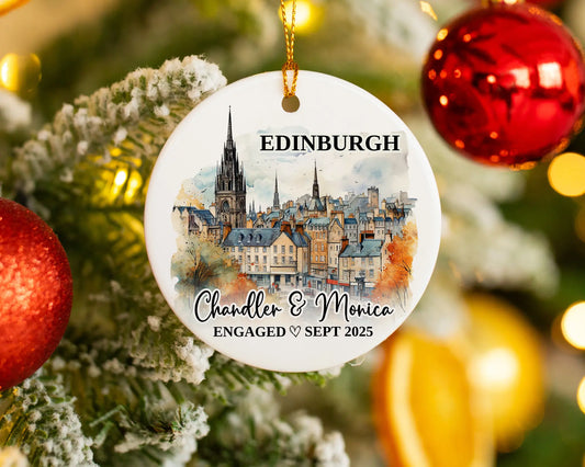 Edinburgh Engagement Ornament Custom Gift Souvenir Bauble Present