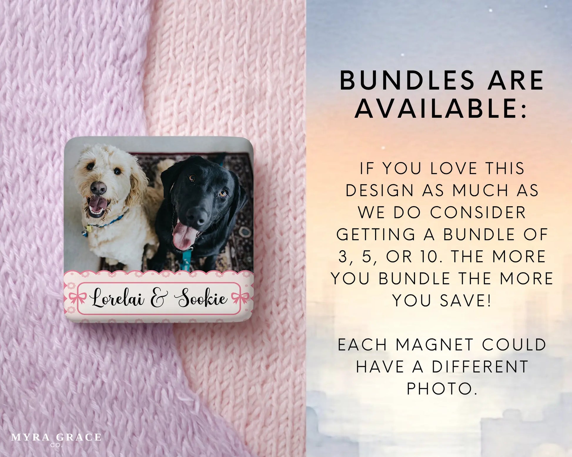 Dog Magnet Custom Personalized Gift Souvenir Present. Bundles are available