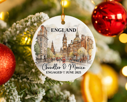 England Engagement Ornament Custom Gift Souvenir Bauble Present