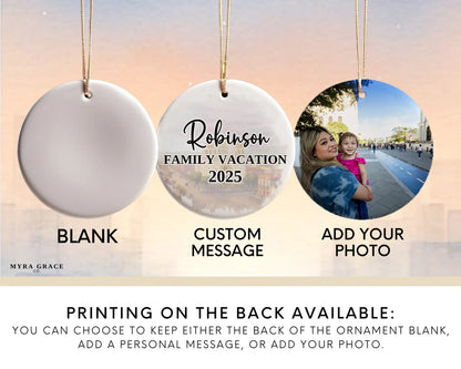 Custom El Salvador ceramic photo ornament with personalized message – handmade Christmas bauble, gift souvenir, or vacation keepsake.  Add your photo