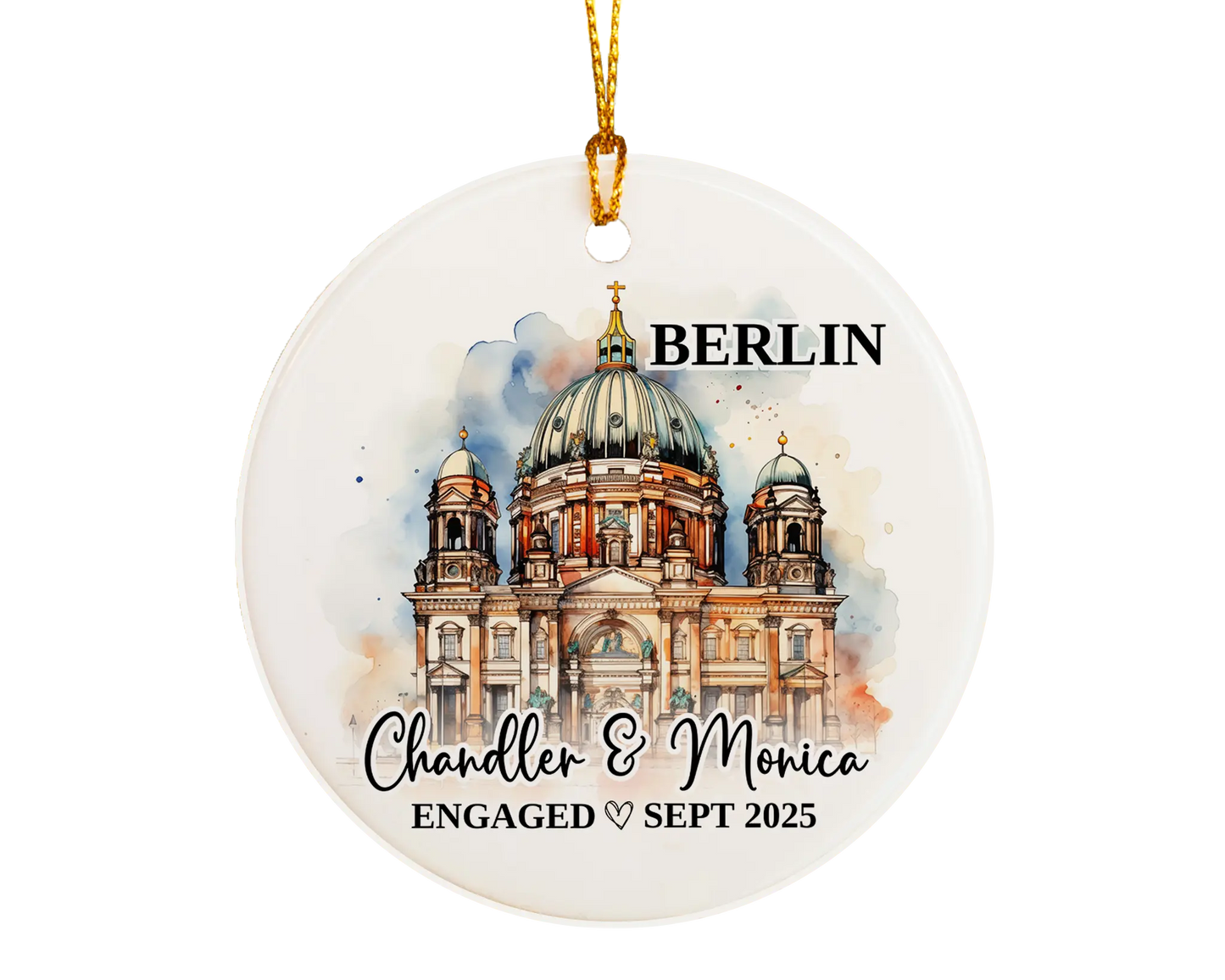 Berlin Engagement Ornament Custom Gift Souvenir Bauble Present