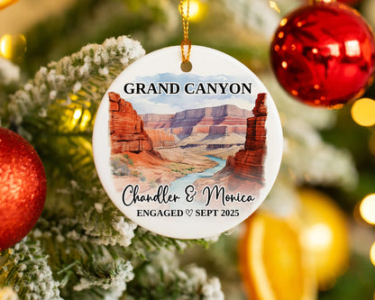 Grand Canyon Engagement Ornament Custom Gift Souvenir Bauble Present
