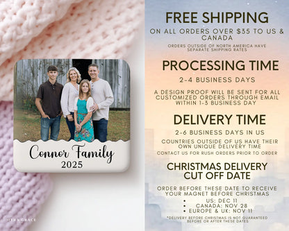 Family Magnet Custom Personalized Gift Souvenir Present. Free shipping