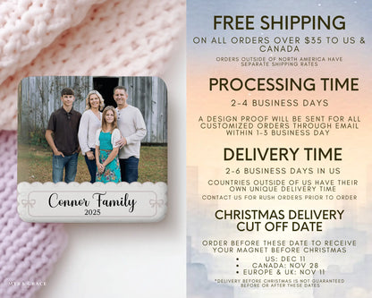 Family Magnet Custom Personalized Gift Souvenir Present. Free Shipping