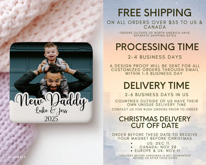 Dad Magnet Custom Personalized Gift Souvenir Present. Free Shipping