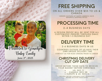 Grandpa Magnet Custom Personalized Gift Souvenir Present. Free shipping