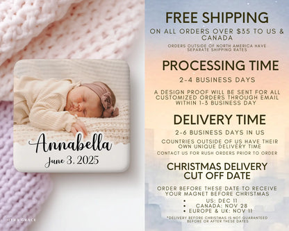 Baby Magnet Custom Personalized Gift Souvenir Present. Free shipping