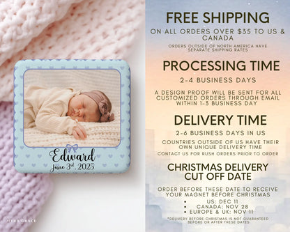 Baby Magnet Custom Personalized Gift Souvenir Present. Free shipping