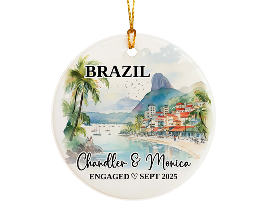 Brazil Engagement Ornament Custom Gift Souvenir Bauble Present