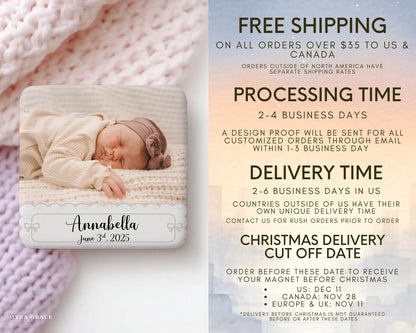 Baby Magnet Custom Personalized Gift Souvenir Present. Free shipping