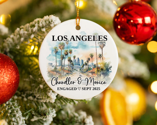 Los Angeles Engagement Ornament Custom Gift Souvenir Bauble Present