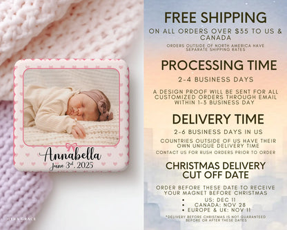 Baby Magnet Custom Personalized Gift Souvenir Present. Free shipping