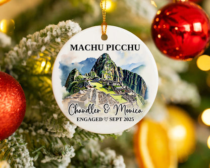Machu Picchu Engagement Ornament Custom Gift Souvenir Bauble Present