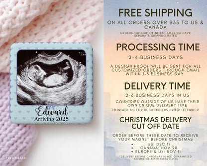 Ultrasound Magnet Custom Personalized Gift Souvenir Present. Free shipping